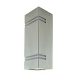 Spot de perete, KELER, 2x Gu10, Aluminiu/Sticla, IP54, Crom mat