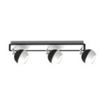 Spot pentru perete sau tavan cu 3 surse de lumină, Kombi 3L, GU10, Alb-Negru