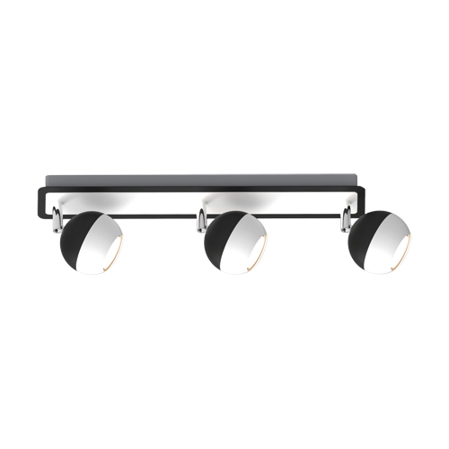 02838 Spot pentru perete sau tavan cu 3 surse de lumină, Kombi 3L, GU10, Alb-Negru - imagine 1