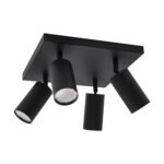 Plafonieră cu 4 spoturi reglabile , Struhm , Manam 4x Gu10 4D, Negru