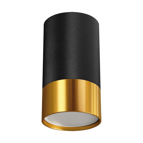 04123 Spot de tavan montat la suprafață, Rotund, Puzon Downlight, GU 10, Negru/Auriu - imagine 1