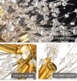 Lustra asimetrica , Gold Flower ,G9  Auriu - imagine 3