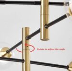 Lustra asimetrica reglabila , 6 corpuri de iluminat , G9 , Negru/Gold - imagine 3