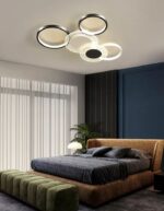 Lustra moderna asimetrica Mickie Led , Metal si Acril , Alb/Negru - imagine 2