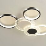 Lustra moderna asimetrica Mickie Led , Metal si Acril , Alb/Negru