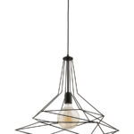 Pendul suspendat subțire din metal Oro 1657 , 56 cm diametru, E27, Jupiter, Negru