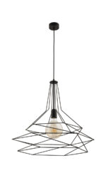 Pendul suspendat subțire din metal Oro 1657 , 56 cm diametru, E27, Jupiter, Negru