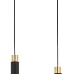 Pendul suspendat subțire din alamă, 2 X E14 , Jupiter 1841 Lilie , Negru