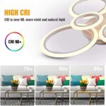 Lustra LED cu 6 cercuri MAXI White Design cu telecomanda, Alb - imagine 6