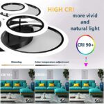 Lustra LED cu 6 cercuri MAXI Black Design cu telecomanda, Dimabilă - imagine 4