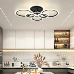 Lustra LED cu 6 cercuri MAXI Black Design cu telecomanda, Dimabilă - imagine 2