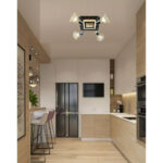 Plafoniera LED Lightman ,Light78068-4 ,Combo , 4 abajururi + Led, 3D, Negru