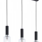 Pendul suspendat living, 3 surse de lumină,  Soclu E27 , 60W,TOULOSE 1869 TU3, Negru