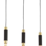 Pendul suspendat subțire din alamă, 3 X E14 , Jupiter 1841 Lilie , Negru