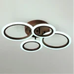 Lustra LED cu telecomanda , 4 cercuri Circle Brown Design , Echivalent 400W , Maro - imagine 2