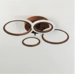 Lustra LED cu telecomanda , 4 cercuri Circle Brown Design , Echivalent 400W , Maro
