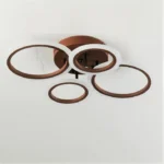 Lustra LED cu telecomanda , 4 cercuri Circle Brown Design , Echivalent 400W , Maro