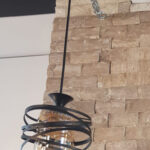 Pendul Metalic Candel, Cilindric, E27 , Negru