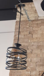 Pendul Metalic Candel, Cilindric, E27 , Negru