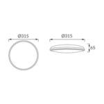 Plafoniera led SLIM rotunda, Planar LED C, 24 W, Alb - imagine 3
