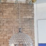 Pendul tip bol de sticlă , Diametru 25 cm,  Versa Disco E27, Gri