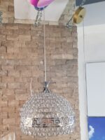 Pendul tip bol de sticlă , Diametru 25 cm,  Versa Disco E27, Gri