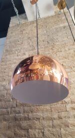 Pendul suspendat cu led în formă de cupolă, cu interior vopsit alb, Sfera Olev Cupru