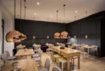 Pendul suspendat cu led în formă de cupolă, cu interior vopsit alb, Sfera Olev Cupru - imagine 2