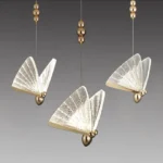 Lustra fluture cu un design modern, SMD Led , Lumina calda, rece si neutra, Auriu