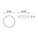 Plafoniera led cu ramă aurie, Linus LED C, 38 cm ,24 W, Auriu - imagine 2