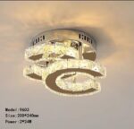 Lustră Modernă Cristal DUBLU C, 2 x 24 W, Auriu