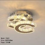 Lustră Modernă Cristal DUBLU C, 2 x 24 W, Auriu