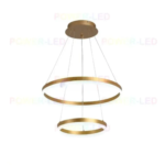 Lustra LED 2 cercuri Gold 30 + 50 cm,  6440 lm , SMD Led, 46 + 46 W, Auriu - imagine 4