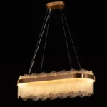 Candelabru Sticlă si Metal LED , Auriu - imagine 2