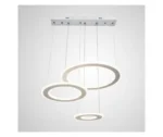 Lustra LED 3 Cercuri cu telecomanda, 21800 lm , SMD Led, Alb - imagine 3