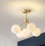Candelabru elegant pentru sufragerie,5 surse de lumină, E27 MOON 1718 , Auriu - imagine 2