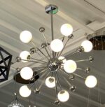 Lustra asimetrica Silver Fantasy ,12 X G9, Argintiu/Alb - imagine 2
