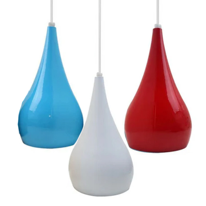 1820-2 Pendul modern suspendat, Multicolor RWB, 3 x E27, Alb/Rosu/Albastru - imagine 1