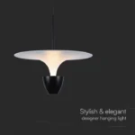 Pendul suspendat Down Light, Parachute, 30 cm diametru, Alb/Negru - imagine 2