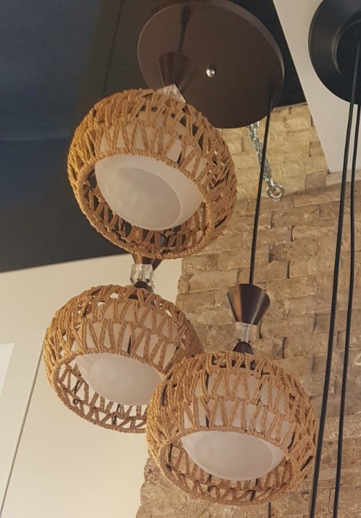 4bdd06e9-e4f4-43e0-9ad3-b046f506ec4c Pendul rustic din sfoară, Three Rope, 3 x E27, Maro - imagine 1
