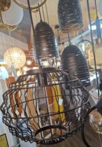 Pendul modern din metal, Wave Sphere, Metal, 1 x E27, Negru - imagine 3