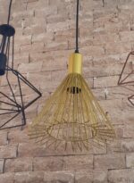 Pendul metalic pentru cafenele in forma de con, Metal Golden Cone, Metal, 1 x E27, Auriu - imagine 2