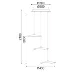 Pendul Led Modern tip Meduză, 3 corpuri de iluminat , Acril, Transparent - imagine 5