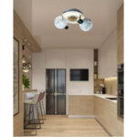 Plafonieră Led 3D , Metal, 2 x E14 , Diametru 25 cm , Alb - imagine 3