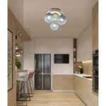 Plafonieră Led 3D , Metal, 3 x E14 , Diametru 25 cm , Alb - imagine 2