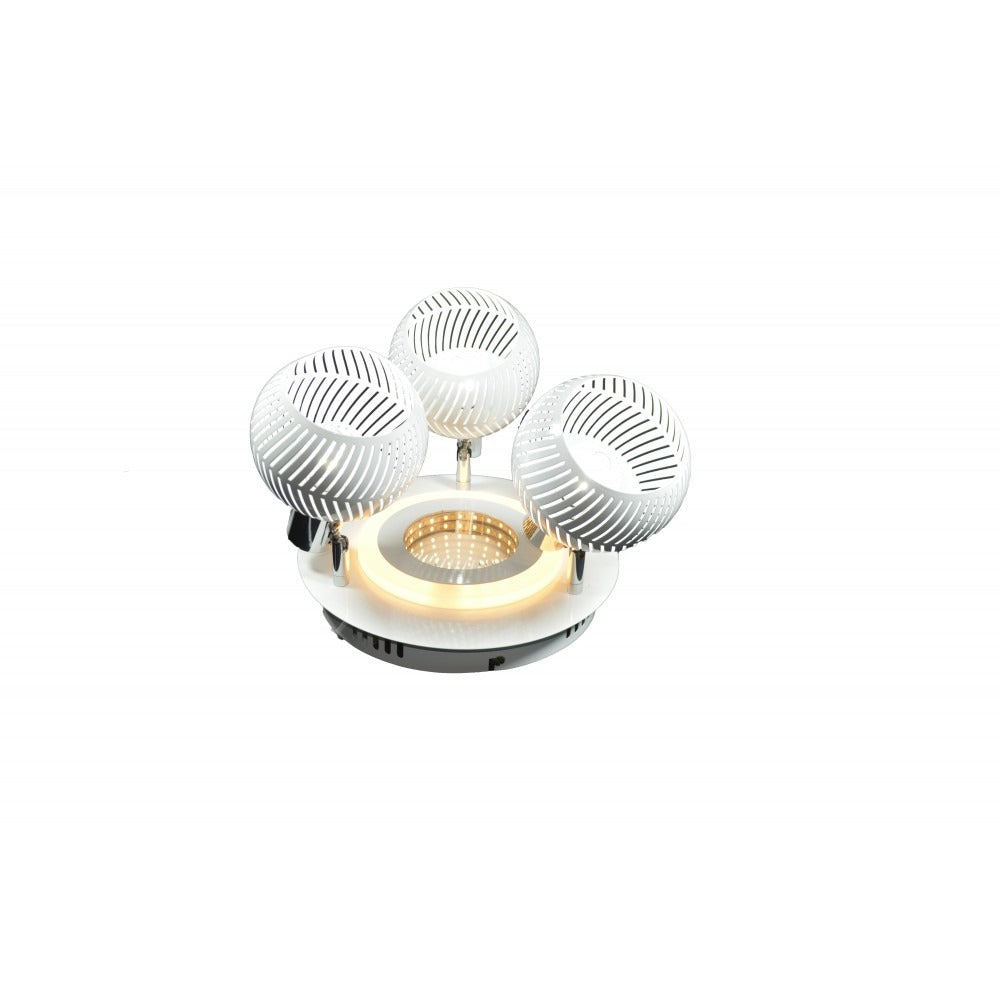 Plafoniera-Led-LightMan-Light78067-3-3dAlb1 Plafonieră Led 3D , Metal, 3 x E14 , Diametru 25 cm , Alb - imagine 1