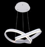 Lustra Suspendată Asimetrică Led , Zumma 60w , 55 cm, Alb - imagine 2