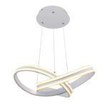 Lustra Suspendată Asimetrică Led , Zumma 60w , 55 cm, Alb - imagine 3