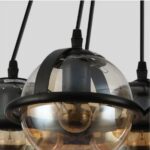 Pendul sticlă fumurie, Jupiter 3 Globuri,  3 x E27, Maro - imagine 2