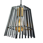 Lustra moderna din metal, Urban Cage 3, Metal, 3 x E27, Negru - imagine 3